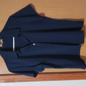 Women's Navy Button Down Blouse, Size Large
